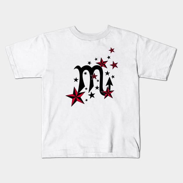 Scorpio Stars Kids T-Shirt by OrneryDevilDesign